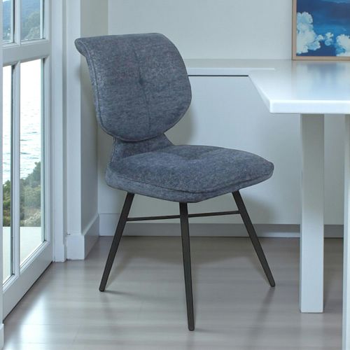Chaise Tissu Bleu à Dossier Double (lot De 2) Ligurie