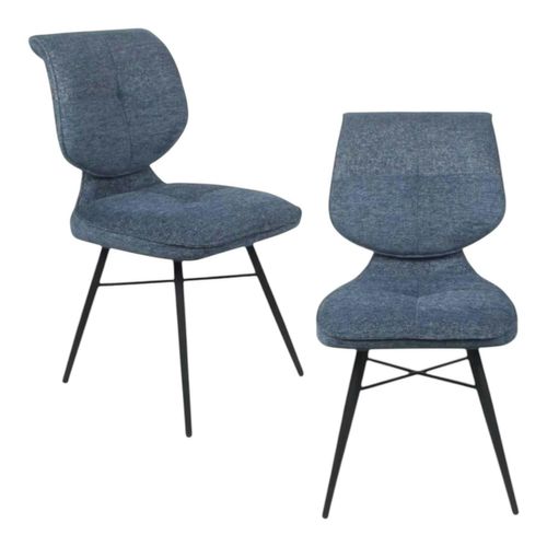Chaise Tissu Bleu à Dossier Double (lot De 2) Ligurie
