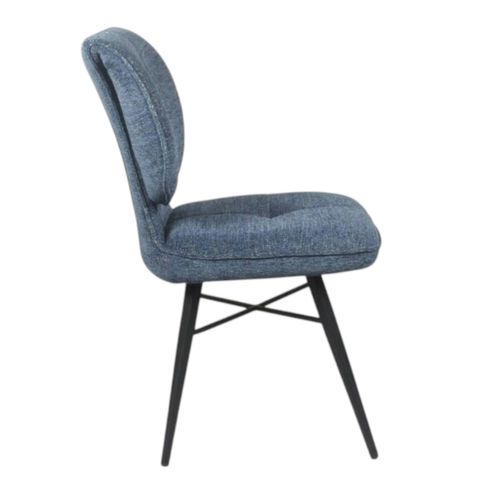 Chaise Tissu Bleu à Dossier Double (lot De 2) Ligurie