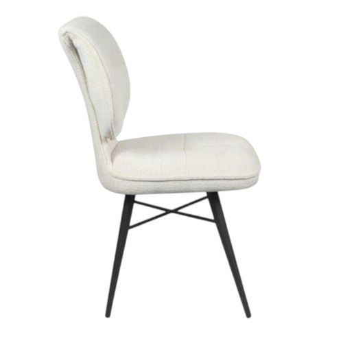 Chaise Tissu Écru à Dossier Double (lot De 2) Ligurie