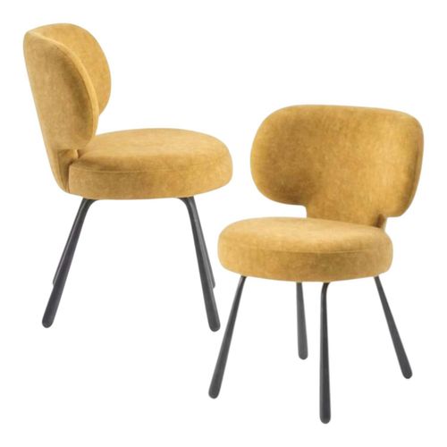 Chaise De Salle à Manger Moutarde, Assise Ronde (lot De 2) Ligurie
