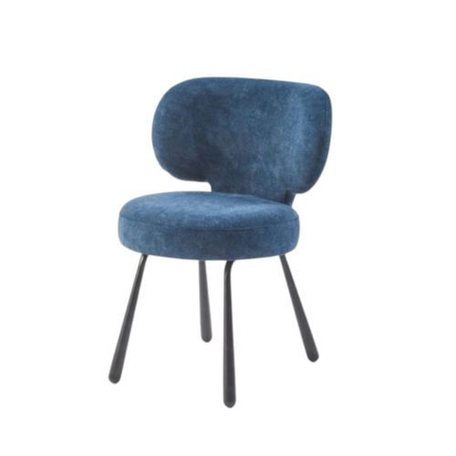 Chaise De Salle à Manger Bleue, Assise Ronde (lot De 2) Ligurie