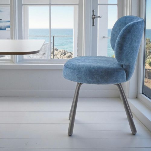 Chaise De Salle à Manger Bleue, Assise Ronde (lot De 2) Ligurie