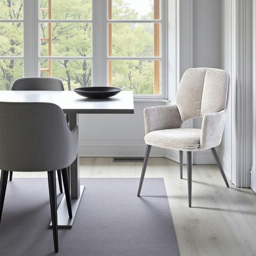 Fauteuil De Table Gris à Dossier Ouvert (lot De 2) Ligurie