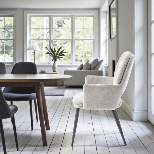 Fauteuil De Table Gris à Dossier Ouvert (lot De 2) Ligurie