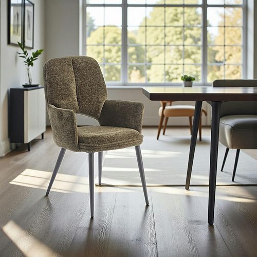 Fauteuil De Table Vert à Dossier Ouvert (lot De 2) Ligurie