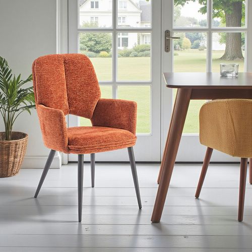 Fauteuil De Table Rouille à Dossier Ouvert (lot De 2) Ligurie