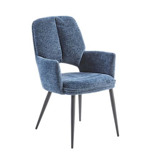 Fauteuil De Table Bleu à Dossier Ouvert (lot De 2) Ligurie