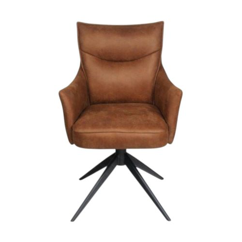 Fauteuil De Table Pivotant Cognac à Poignée (lot De 2) Lombardie
