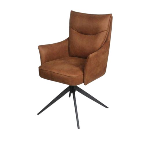 Fauteuil De Table Pivotant Cognac à Poignée (lot De 2) Lombardie