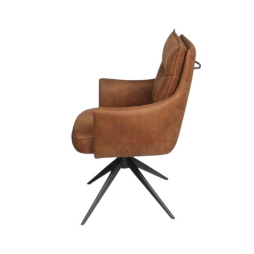 Fauteuil De Table Pivotant Cognac à Poignée (lot De 2) Lombardie