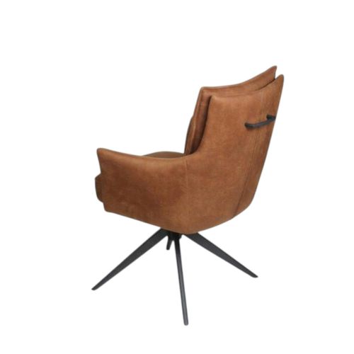 Fauteuil De Table Pivotant Cognac à Poignée (lot De 2) Lombardie