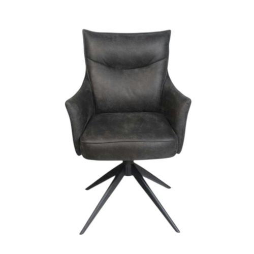 Fauteuil De Table Pivotant Gris Foncé à Poignée (lot De 2) Lombardie