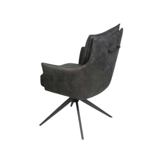 Fauteuil De Table Pivotant Gris Foncé à Poignée (lot De 2) Lombardie