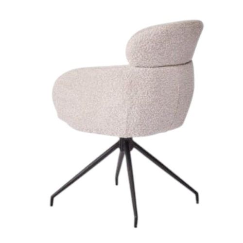 Fauteuil De Table Pivotant Beige Bouclette (lot De 2) Lombardie