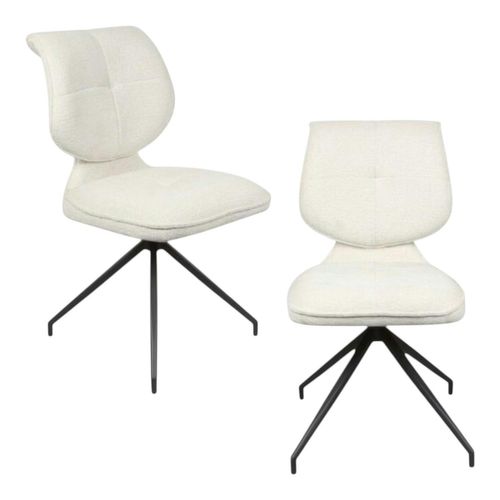 Chaise Pivotante Écrue Dossier Double (lot De 2) Ligurie