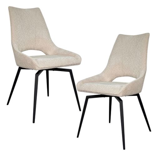Chaise Pivotante Beige, Dossier Ouvert (lot De 2) Ligurie
