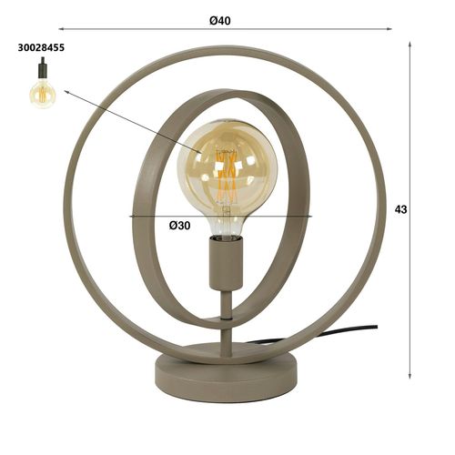 Lampe Moderne Beige Mat, 2 Anneaux Pivotants Tribeca