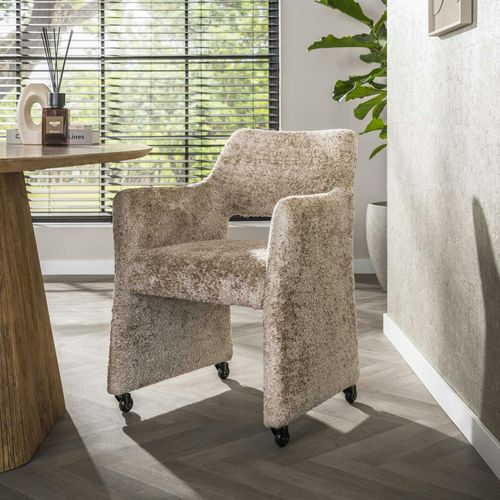 Fauteuil Confortable à Roulettes Tissu Cosy Beige (x2) Creek