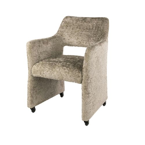 Fauteuil Confortable à Roulettes Tissu Cosy Beige (x2) Creek