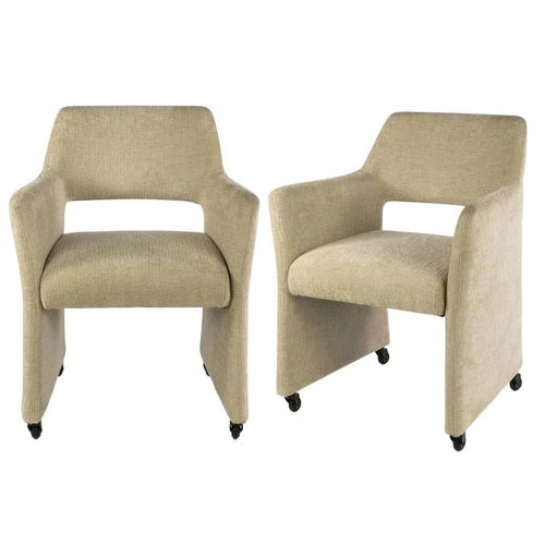 Fauteuil Design Beige Sable à Roulettes (lot De 2) Creek