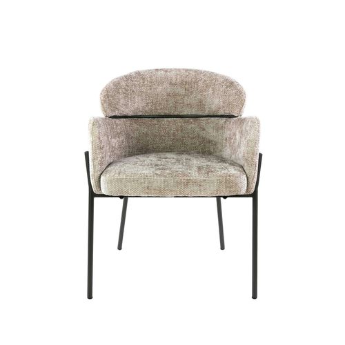 Fauteuil De Table Beige Dossier Rond (lot De 2) Galway
