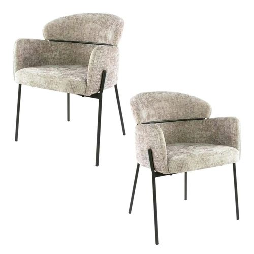 Fauteuil De Table Beige Dossier Rond (lot De 2) Galway