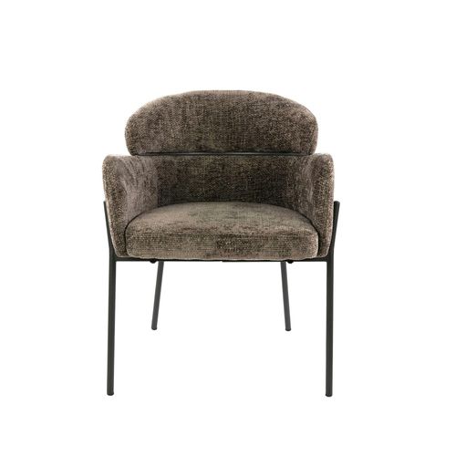 Fauteuil De Table Taupe Dossier Rond (lot De 2) Galway