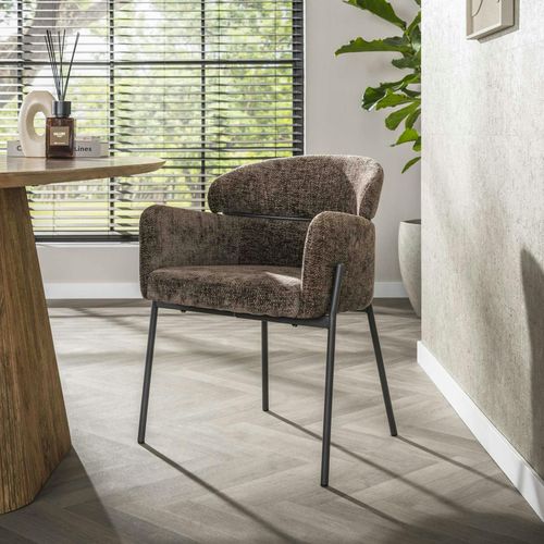 Fauteuil De Table Taupe Dossier Rond (lot De 2) Galway