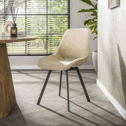 Chaise Pivotante Beige Sable Dossier Ouvert (lot De 2) Ascoli