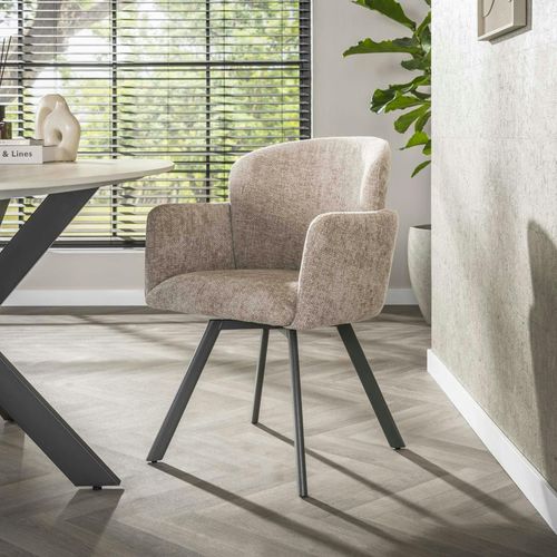 Fauteuil De Table Pivotant Beige Texturé (lot De 2) Creek