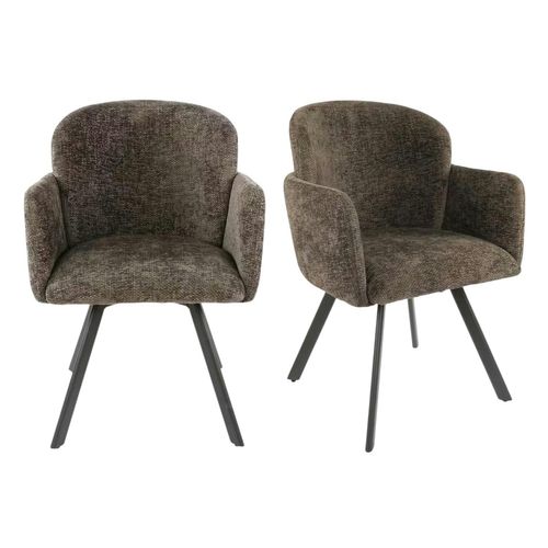 Fauteuil De Table Pivotant Taupe Texturé (lot De 2) Creek
