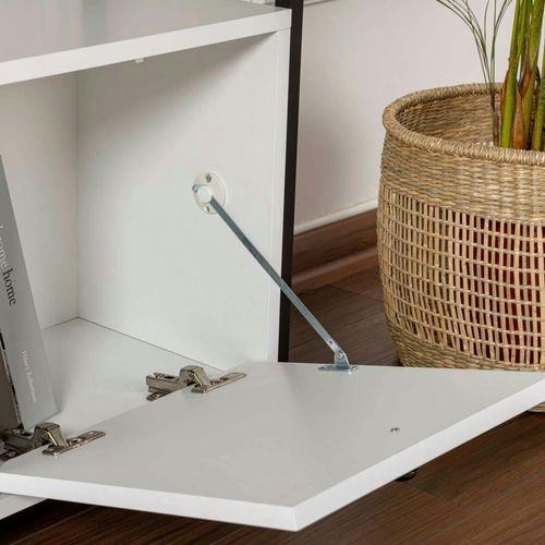 Console D'entrée Blanche Avec Rangement 3 Niches Jena