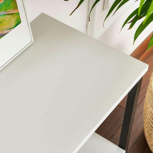 Console D'entrée Blanche Avec Rangement 3 Niches Jena