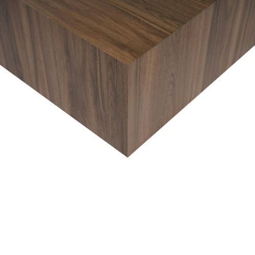 Table Basse Carrée Effet Noyer Roulettes Invisibles Marfa