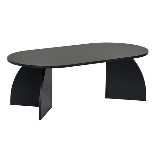 Table Basse Ovale Effet Bois Noir Pieds Courbes Marfa