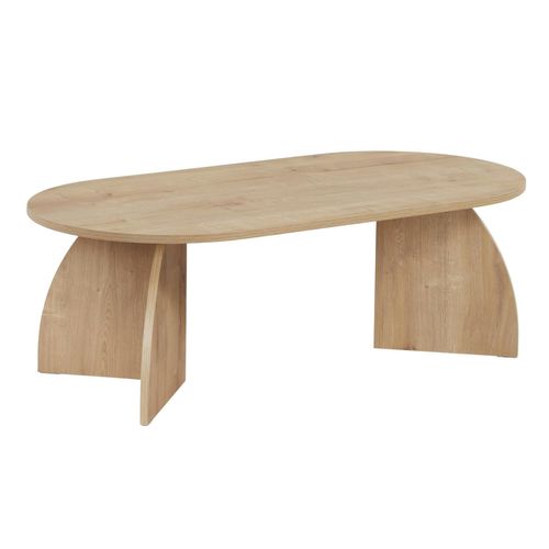 Table Basse Ovale Effet Bois De Chêne, Pieds Courbes Marfa