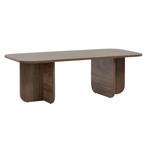 Table Basse Rectangulaire Effet Noyer Bords Ronds Marfa