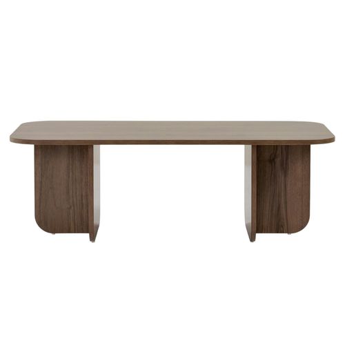 Table Basse Rectangulaire Effet Noyer Bords Ronds Marfa