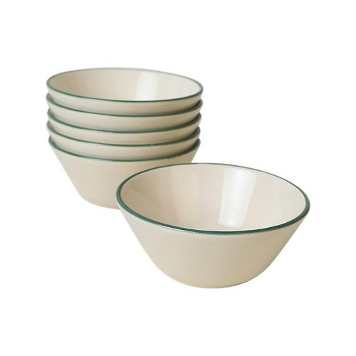 Bol Céréales à Bord Vert En Céramique (lot De 6) Efira