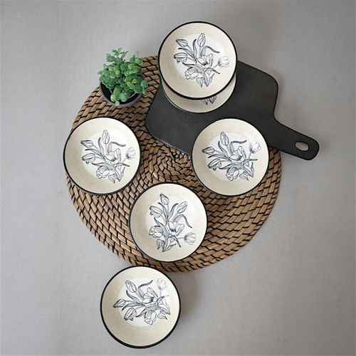 Bol Apéro Motif Fleurs Bleues (lot De 6) Efira