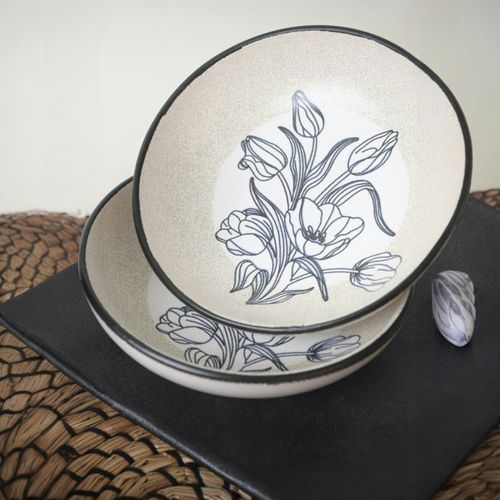 Bol Apéro Motif Fleurs Bleues (lot De 6) Efira