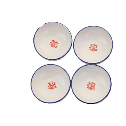 Bol à Sauce Motif Corail En Porcelaine (lot De 4) Elda