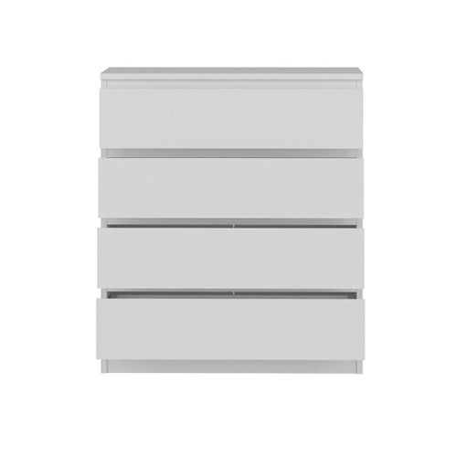 Commode Blanche Moderne 4 Tiroirs, Format Compact Marfa