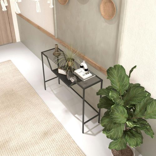 Console D'entrée Design – Métal et Verre Fumé Tulum