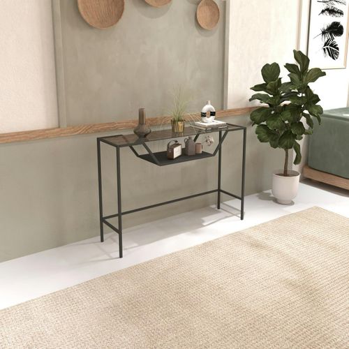 Console D'entrée Design – Métal et Verre Fumé Tulum