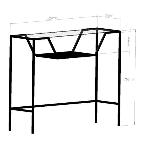 Console D'entrée Design – Métal et Verre Fumé Tulum
