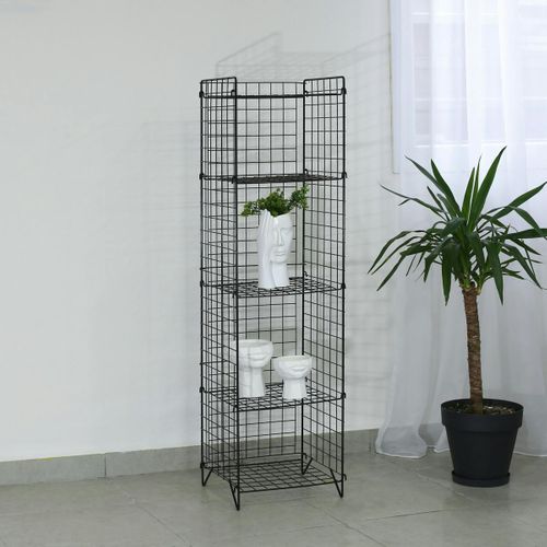 Colonne Industrielle Noire Grillagée, 5 Plateaux Sfax