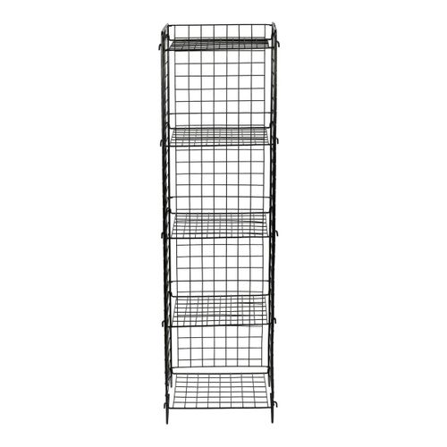 Colonne Industrielle Noire Grillagée, 5 Plateaux Sfax