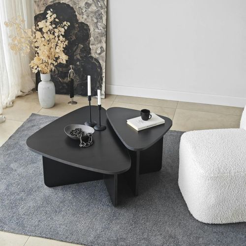 Table Basse Gigogne Noire, Triangle Organique (x2) Marfa
